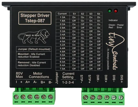Tstep-087 Stepper Driver, output current 1.2 - 7.0 A