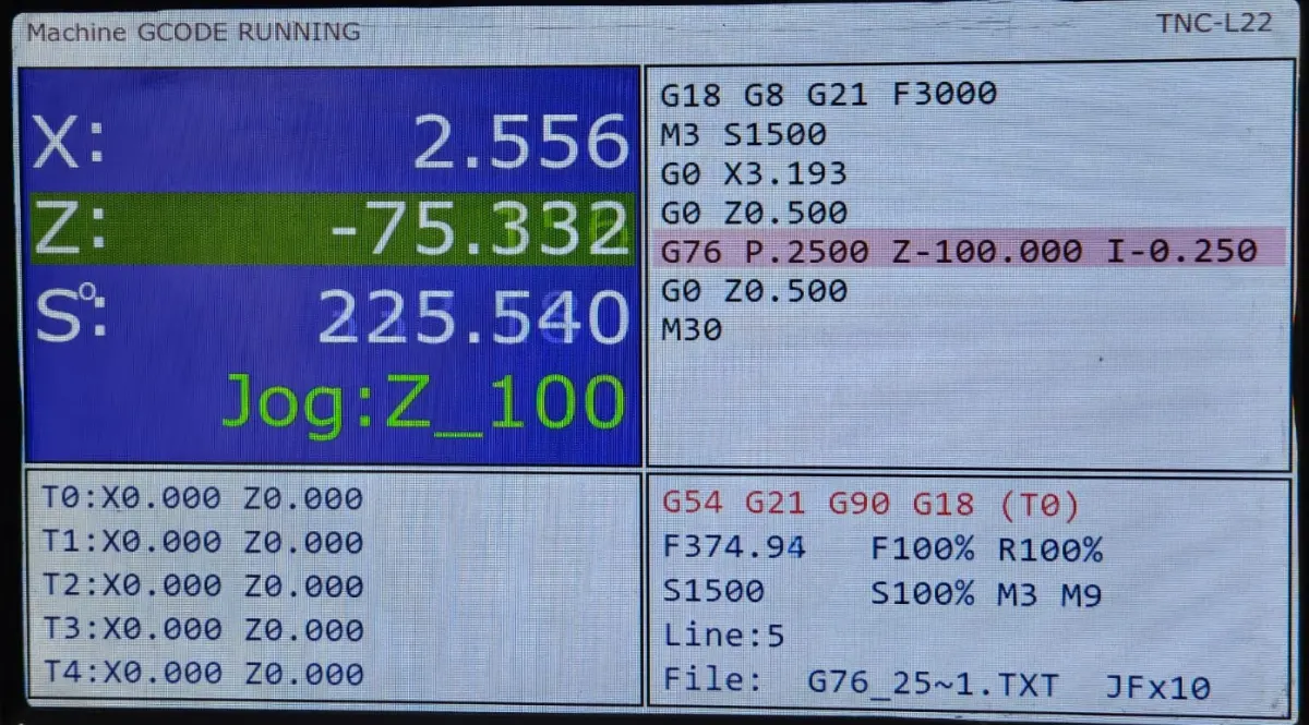 TNC-L32 screen detail